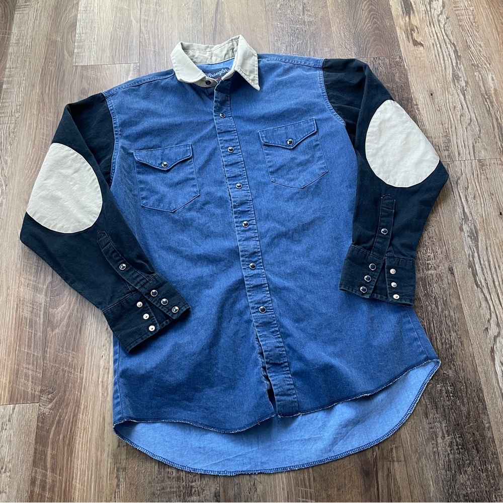 Wrangler vintage denim country western shirt 15 1/2